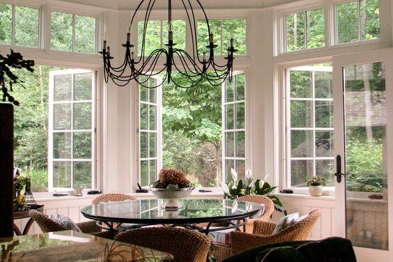 french casement window in dining room