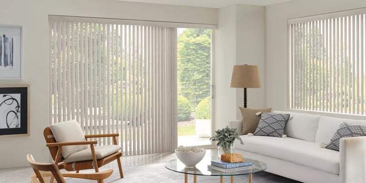 Hunter Douglas vertical blinds on a sliding glass door