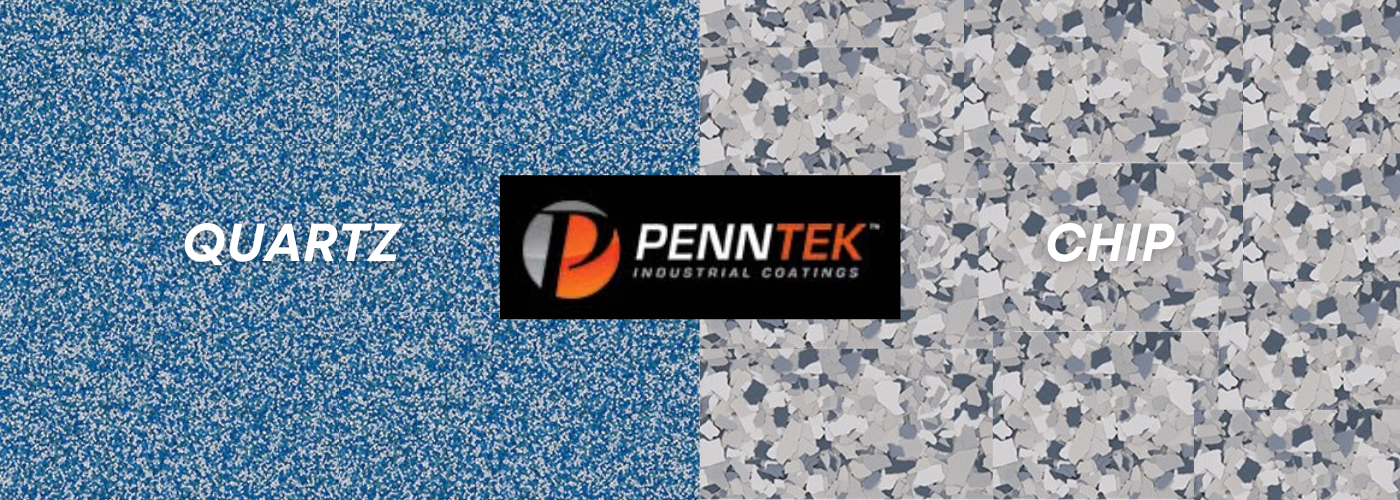 Penntek quartz coating next to a chip coating with the Penntek logo in the middle. 